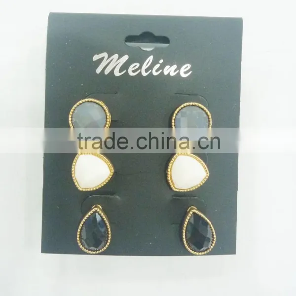 TRIO EARRING,MULTI COLOR,SHAPE EPOXY BEADS EARRING