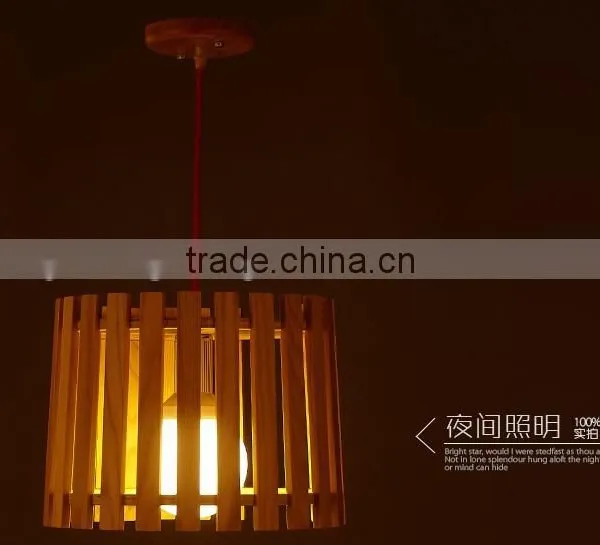 Wooden LED Pendant Light JK-8005B-06 Modern Fashion Designed Solid Wooden Pendant Lamp for Shops photo-6