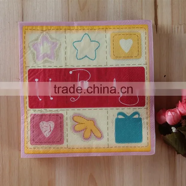 100% Virgin Wood Pulp 2ly Custom Print Kids Paper Napkin Napkin for Birth Day Party photo-2
