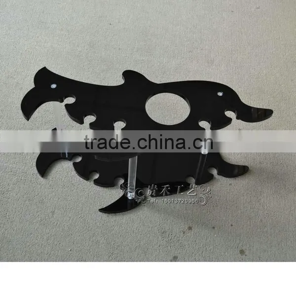 10mm Black Acrylic 3 Column Service Tray Wine Display Rack photo-5