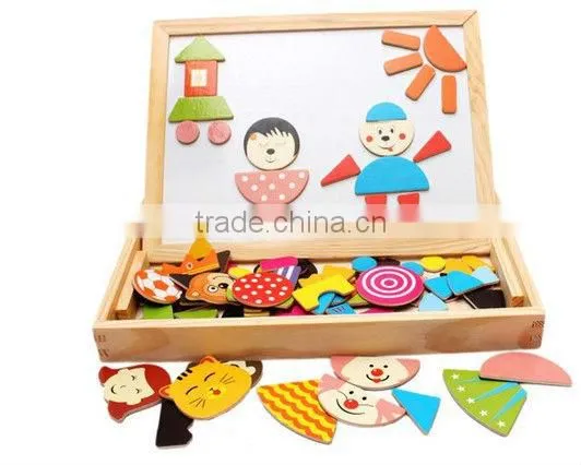 Wooden Magnetic Animal Puzzle Drawing Board photo-2