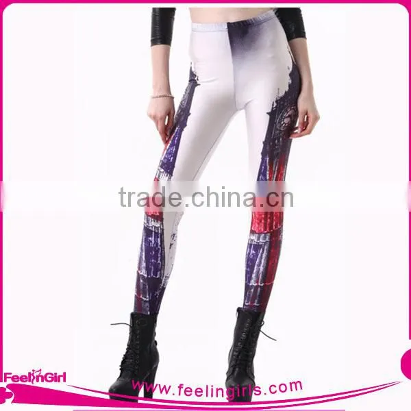 New Design Flower Custom Printed Colorful Running Girls Tights photo-5