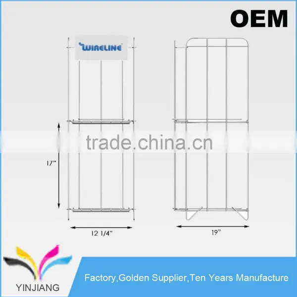 2-Tier Metal Foldable Tabloid Newspaper Display Rack for Newspaper Holder photo-3