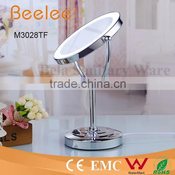 Ultra Thin 8.5 Inch Round Make up Mirror AC Power Table Mirror With Led Light Quality Choice photo-3