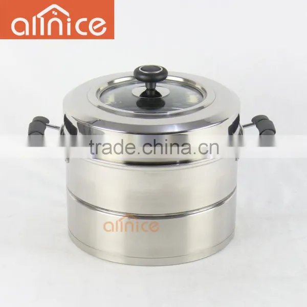 Stainless Steel Straight Body Shape and Durable Two Layers Steamer Pot Boiler photo-2