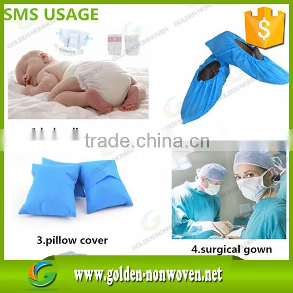 Baby Diaper 100% Sms Non-woven Fabric/17-22gsm Smms Non Woven Fabric for Diaper Legs/17.5cm Sms Nonwoven Cloth Roll photo-4