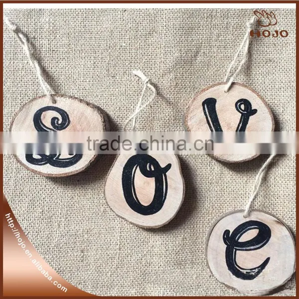 2016 New Popular Wedding Decoration Wooden Pendant With LOVE Words