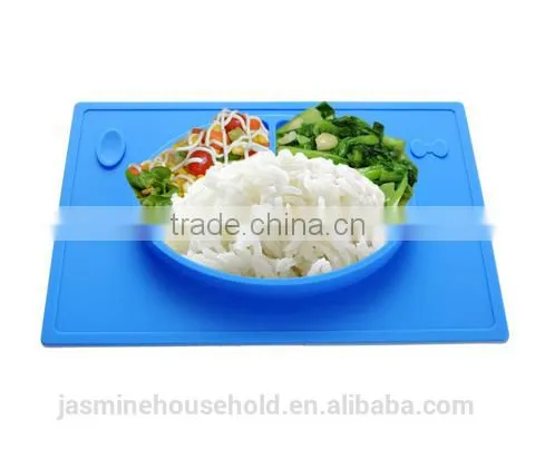 BPA Free Custom Baby Kids Silicone Placemat Plates photo-3