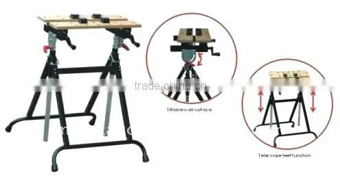 Height Adjustable Workbench With Tiltable Work Surface