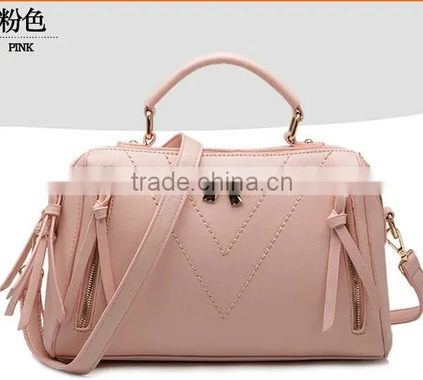 Genuine Leather Big Size Womam Shoulder Bag Leather Lady Handbags With Pendant photo-3