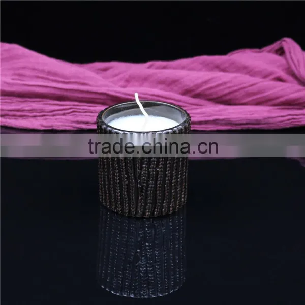 Rural Style Soy Wax Scented Candles in Black Pottery Candle Jars