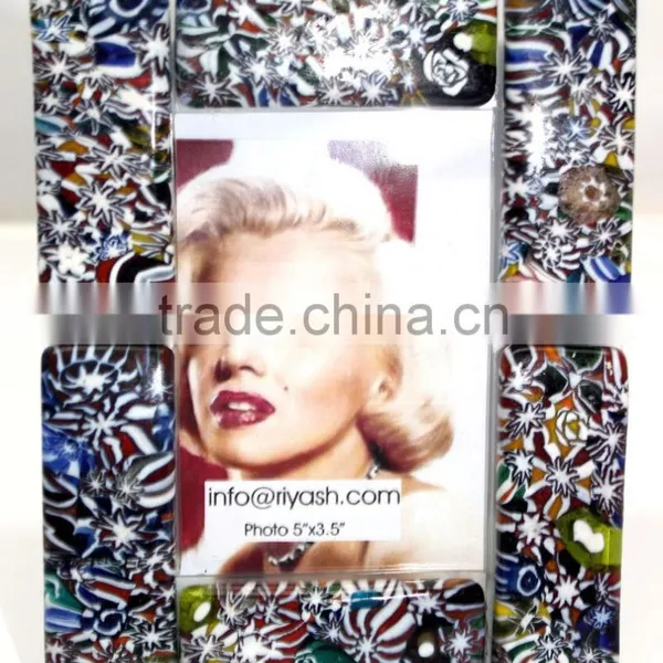 Hand Made Glass Tiles Ftd. Murano Inspired Designer Photo Frame - Photo 5" x 3.5" ( Opening : 3.5" x 2.35")