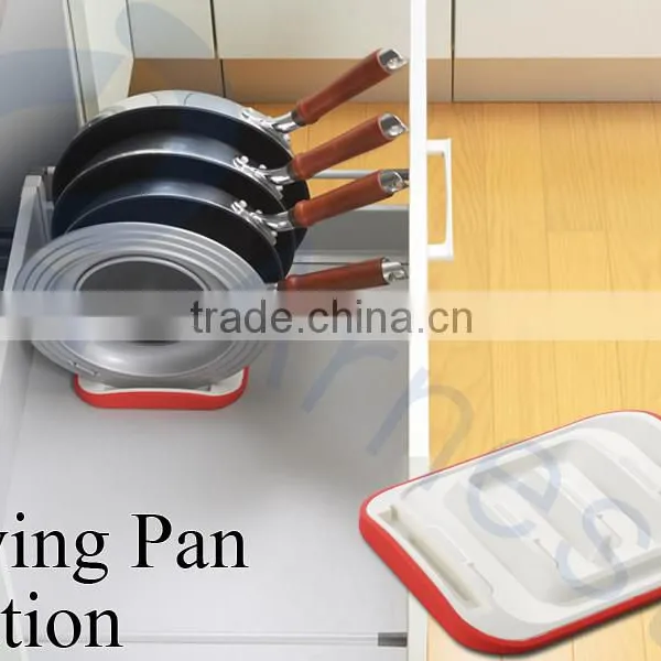 Arnest Houshold Storaging Items Silicone Pans Lids Compact Slim Kitchen Frying Pan Storage Rack Plate Holders 76436