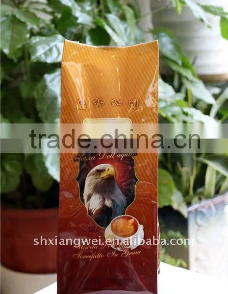 back sealed plastic bags for coffee beans