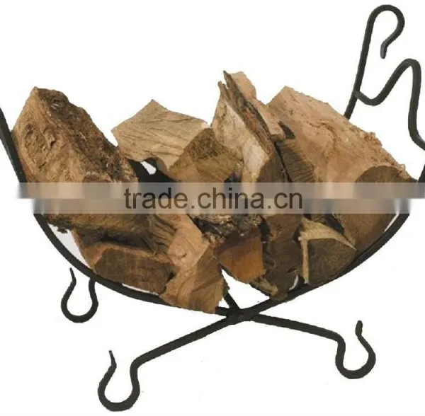 New Wrought Iron Fireplace Log Bin, Log Holder