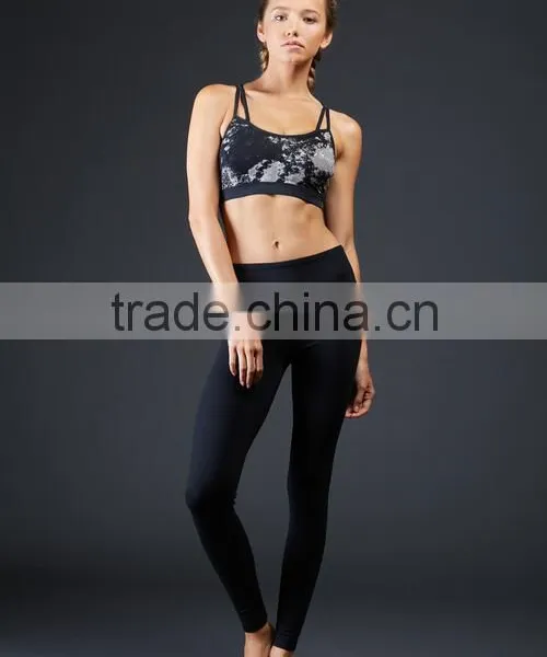 Manufuturer Custom Design Strappy Printed Women Fitness Sports Bra photo-3