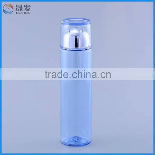 Empty Cosmetic Plastic Toner Bottle Unique Containers 200ML With Clear Plastic Crimp Neck Sprayer