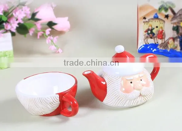 Creative Customized Christmas Santa Ceramics Tea Set and Milk Pot Set photo-3