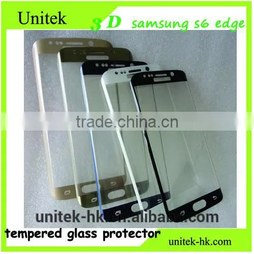 Full Cover Orginal Color Gold Tempered Glass Screen Protector for s6 Edge 3d Samsung Galaxy Curved With 9 Hardness photo-5