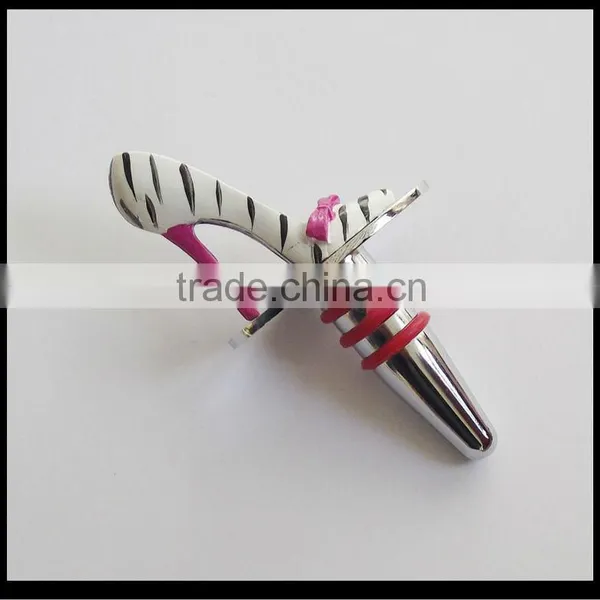 Resin and Metal Fashion Design Custom High Heel Shoe Wine Bottle Stopper photo-3