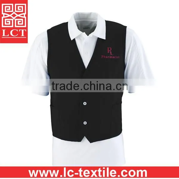 Wholesale Dust Free 65% Polyester/35% Cotton Twill Fabric Durable Work Vest With Custom Embroidery(LCTU0003) photo-5