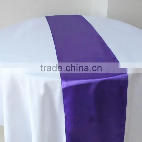 Polyester Satin Table Runner for Banquet and Wedding Event Shining Blue