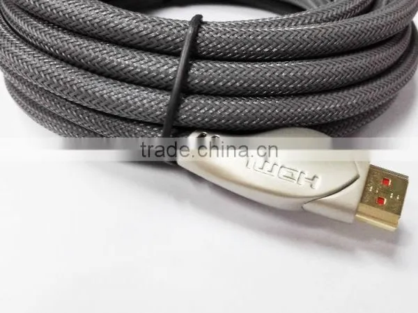 Gold Metal 1.4V HDMI CABLE With Nylon Net 1.8M photo-2