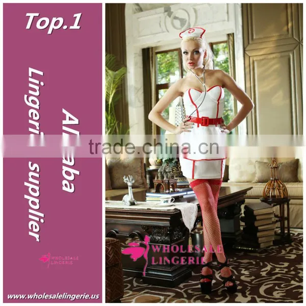 Wholesale spandex / ployester carrying echometer sexy doctor costumes