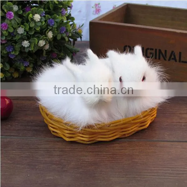 White Snowy Standing Furry Animal Decor Adorable Rabbit Easter Bunny photo-5