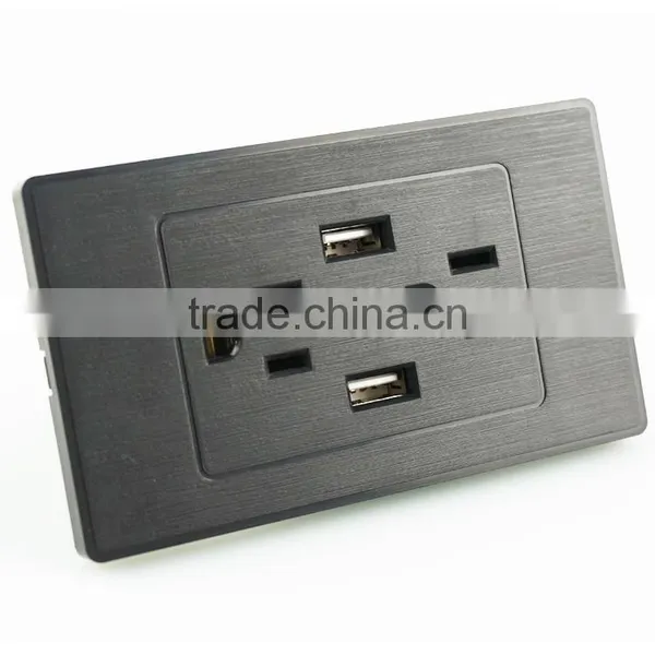 Multiple Socket Outlet Electrical Wall Socket and Switch With Usb Charger photo-2