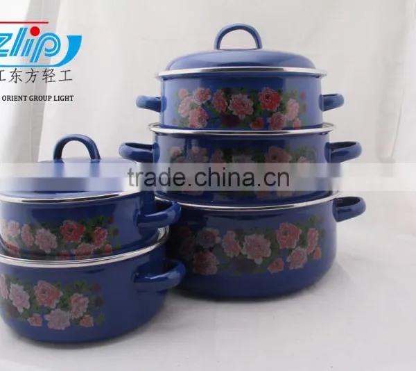 16-24 CM 5Pcs Casserole Belly Shape W/Metal Cover Dark Color Decor photo-5