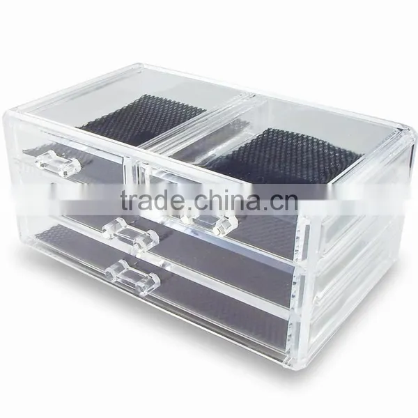 Clear Acrylic 4 Drawers Cosmetic Holder Container Makeup Box Organizer photo-3