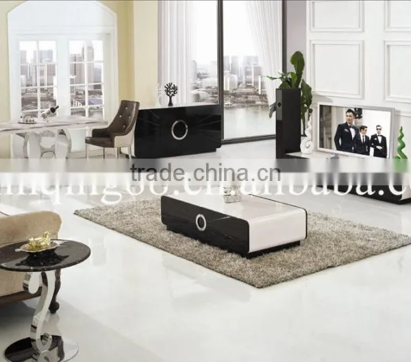 Living Room Furniture Modern Design Bright MDF Drawer and Stainless Steel Base TV Stand E337 photo-2