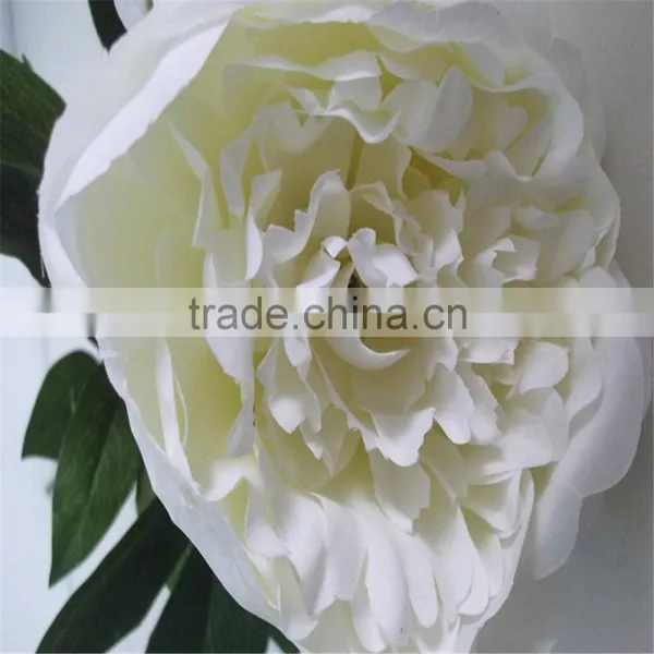 SJ20170060 Artificial White Silk Fabric Peony Flower for Indoor Decoration photo-3