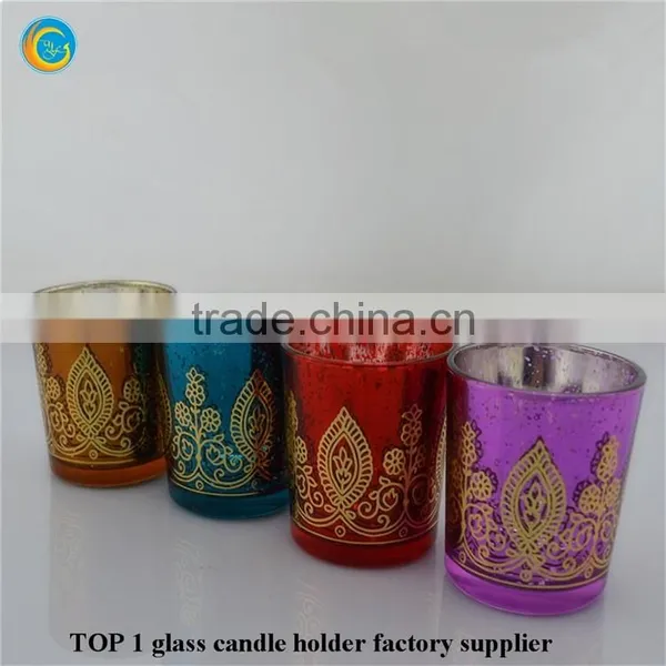 Colored Mercury Tea Light Candle Jar / Candlesticks photo-6