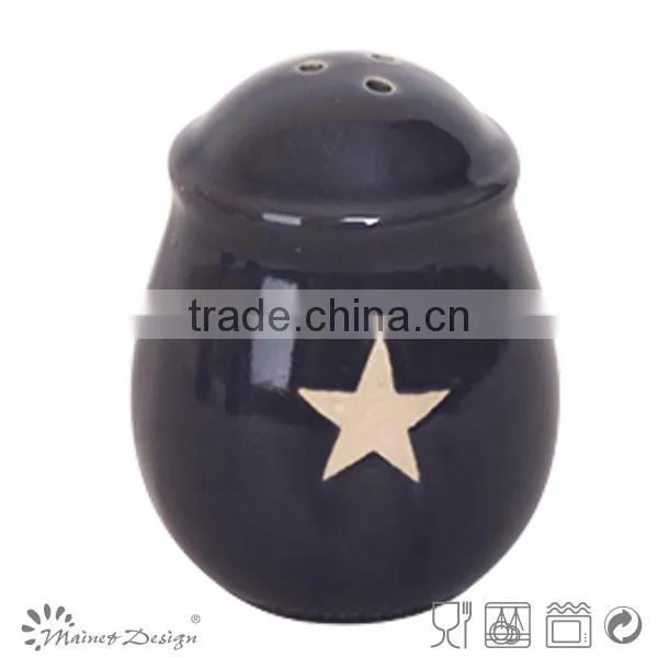 New Design Ceramic Salt and Pepper Shaker,Customized Stoneware Salt Pepper photo-3