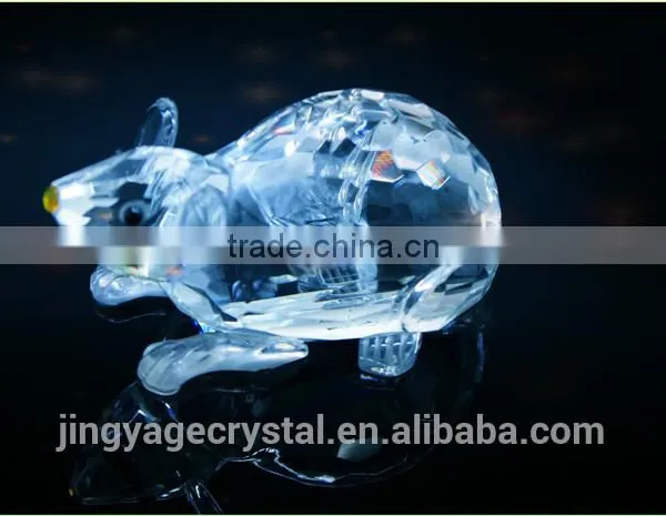 Latest Clear White Crystal Mouse Model Gift Craft photo-2