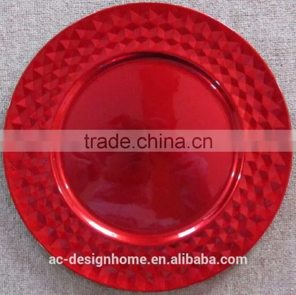 RED FOIL PP PLASTIC CHARGER PLATE photo-1