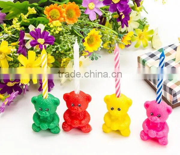 Happy Bear Birthday Candle for Children Celebration photo-2