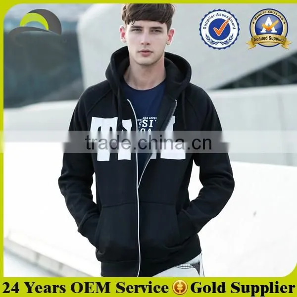 Printed Logo Zip up Custom Color Hoodies photo-4
