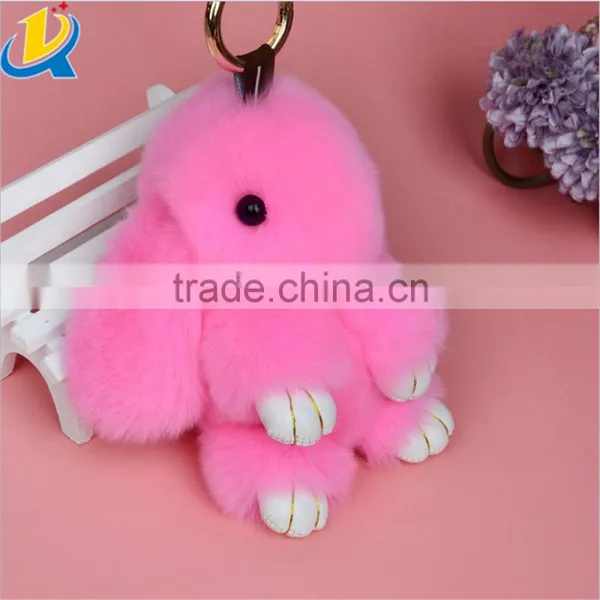 Wholesale Luxury Hot Sale Colorful Mink Fur Novelty Rabbit Keychain photo-3