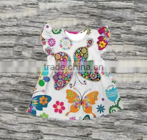 Dress Kids Wholesale 2017 Summer Girls Dresses Butterfly Baby Girl Pearl Cotton Frocks