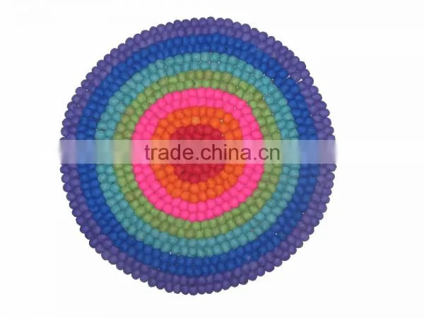 Natural Felted Ball Mat/rug