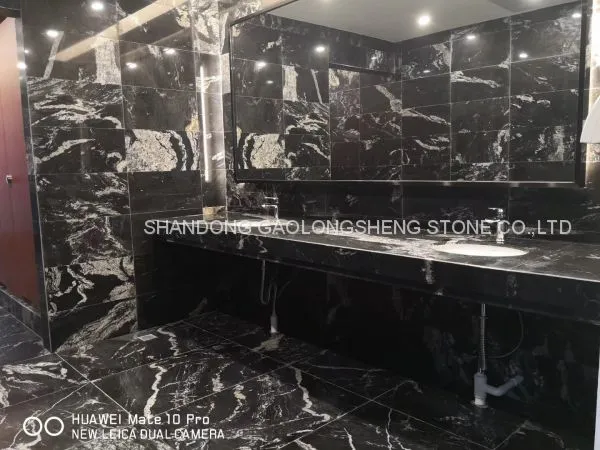 Royal Ballet,black Landscape Granite, Black Waves Granite,black Granite Wall Pavings,worktop,background Wall photo-3