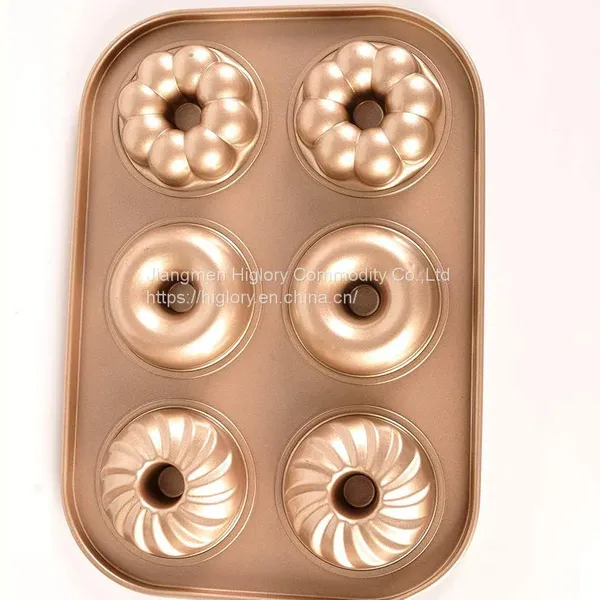 High Quality Muffin Mold Baking Bakeware Tools Non Stick Carbon Steel 6 Cup Cake Mold Pan Baking Pan photo-2