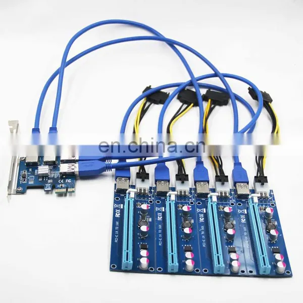 Pcie 1 To 4 Pcie 16x Riser Card Pci-e 1x To 4 Usb 3.0 Pci-e Riser Adapter Port Multiplier Card photo-5