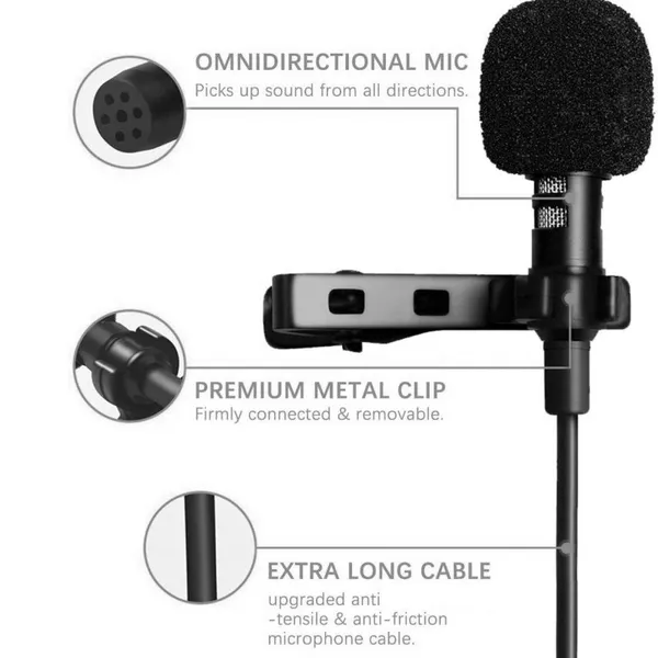 Best Selling Product Condenser Microphone Clip on Lavalier Microphone for Iphone photo-3