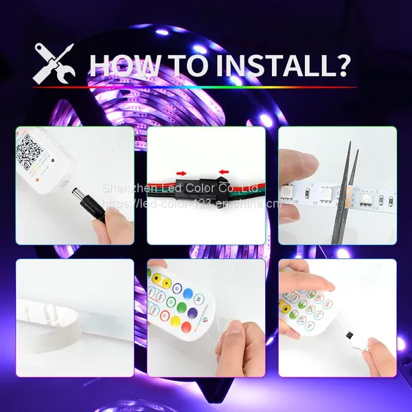 Multicolor 12v Addressable Led Strip 24-key Infrared Bluetooth RGB Music Controller Led Flex Light Strip photo-5