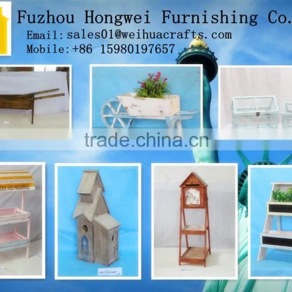 New Design Outdoor Antique Vintage Wooden Flower Cart for Sale for Garden Decor HW15A00308 photo-2