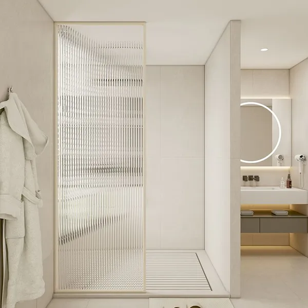 Modern Style Glass Shower Enclosure Interior Partition Tempered Glass for Bathroom photo-2
